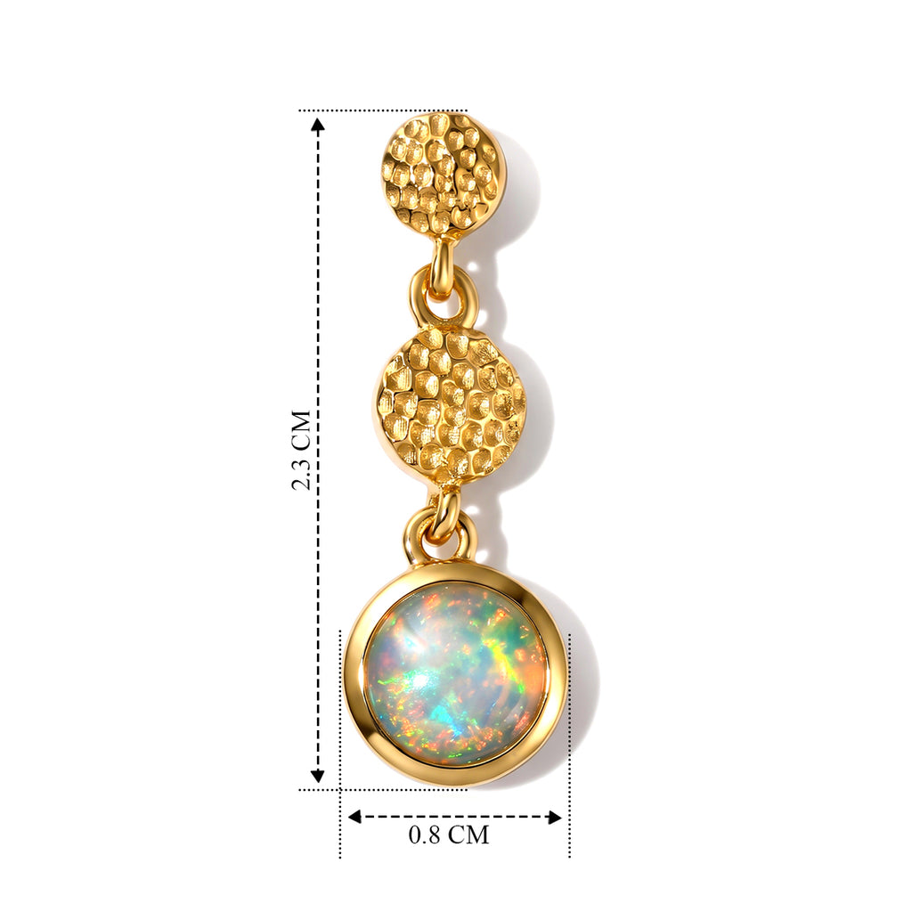 D'Joy AA Natürlicher, äthiopischer Welo Opal Ohrringe 925 Silber 585 Vergoldet ca. 1,02 ct.