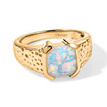 D'Joy AA Natürlicher, äthiopischer Welo Opal Ring 925 Silber 750 Gelbgold vermeil (Größe 17.00) ca. 1,46 ct