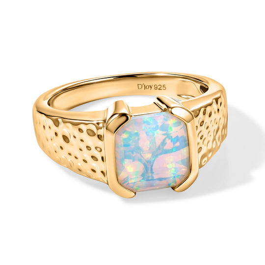 D'Joy AA Natürlicher, äthiopischer Welo Opal Ring 925 Silber 750 Gelbgold vermeil (Größe 21.00) ca. 1,46 ct