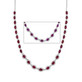 D'Joy AA Farbwechsel Granat, Moissanit Halskette ca. 45 cm 925 Silber Rhodiniert ca. 17,88 ct.