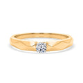 LUXURIANT SI-GH Labor Diamant Solitär Ring, 925 Silber 750 Gelbgold Vermeil - 0,20 ct.