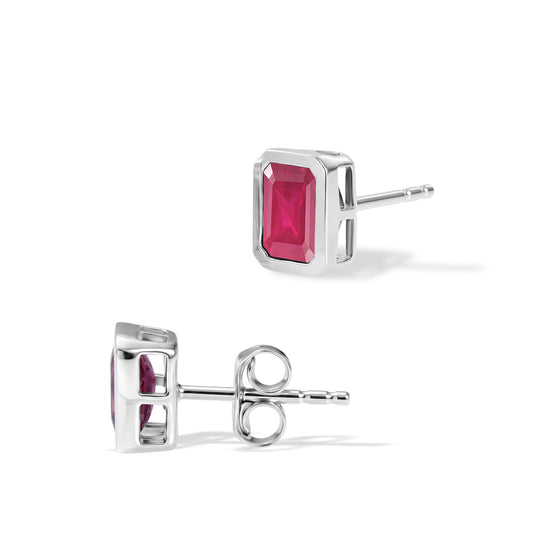 D'Joy Afrikanischer Rubin (Fissure gefüllt) Ohrringe 925 Silber Vergoldet ca. 1.72 ct