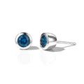 D'Joy Neon Apatit Solitär Ohrringe, 925 Silber platiniert - 0,97 ct.