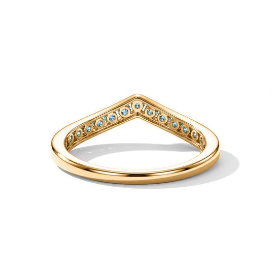 D'Joy Neon Apatit Wishbone Ring, 925 Silber vergoldet - 0,63 ct.