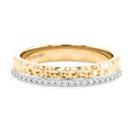LUXURIANT SI-GH Labor Diamant Ring, 925 Silber 750 Gelbgold Vermeil - 0,15 ct
