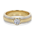 LUXURIANT SGL zertifizierter SI-GH Labor Diamant Ring, 925 Silber 750 Gelbgold Vermeil - 0,51 ct.