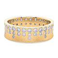 LUXURIANT SGL zertifizierter SI-GH Labor Diamant strukturierter Bandring, 925 Silber 750 Gelbgold Vermeil - 1 ct.