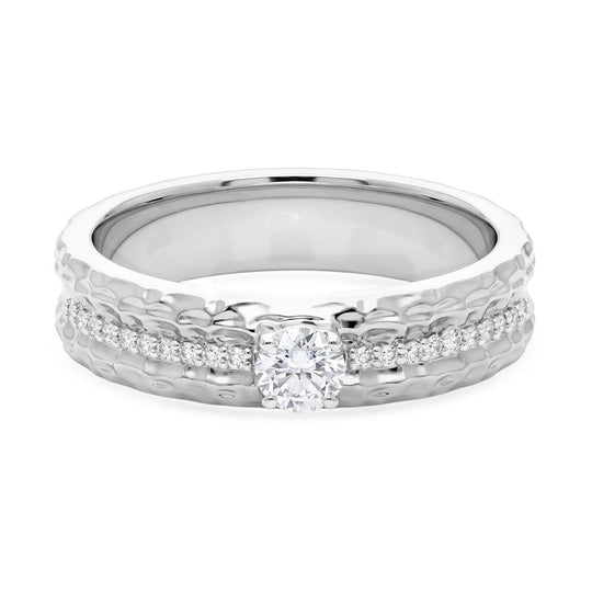LUXURIANT SI-GH Labor Diamant Ring, 925 Silber 750 Gelbgold Vermeil - 0,33 ct