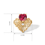 EVER TRUE AAA Lab Grown Rubin, Weißer Zirkon Ohrringe 950 Kupfer ca. 3,56 ct.
