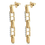 LUXURIANT SGL zertifizierte SI-GH Labor Diamant Ohrringe, 925 Silber 750 Gelbgold Vermeil - 0,26 ct.
