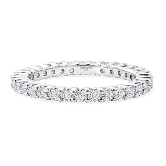 LUXURIANT DIAMOND - Lab Grown Diamant SI-GH SGL zertifiziert Ring 925 Silber Rhodiniert (Größe 18.00) ca. 0,95 ct