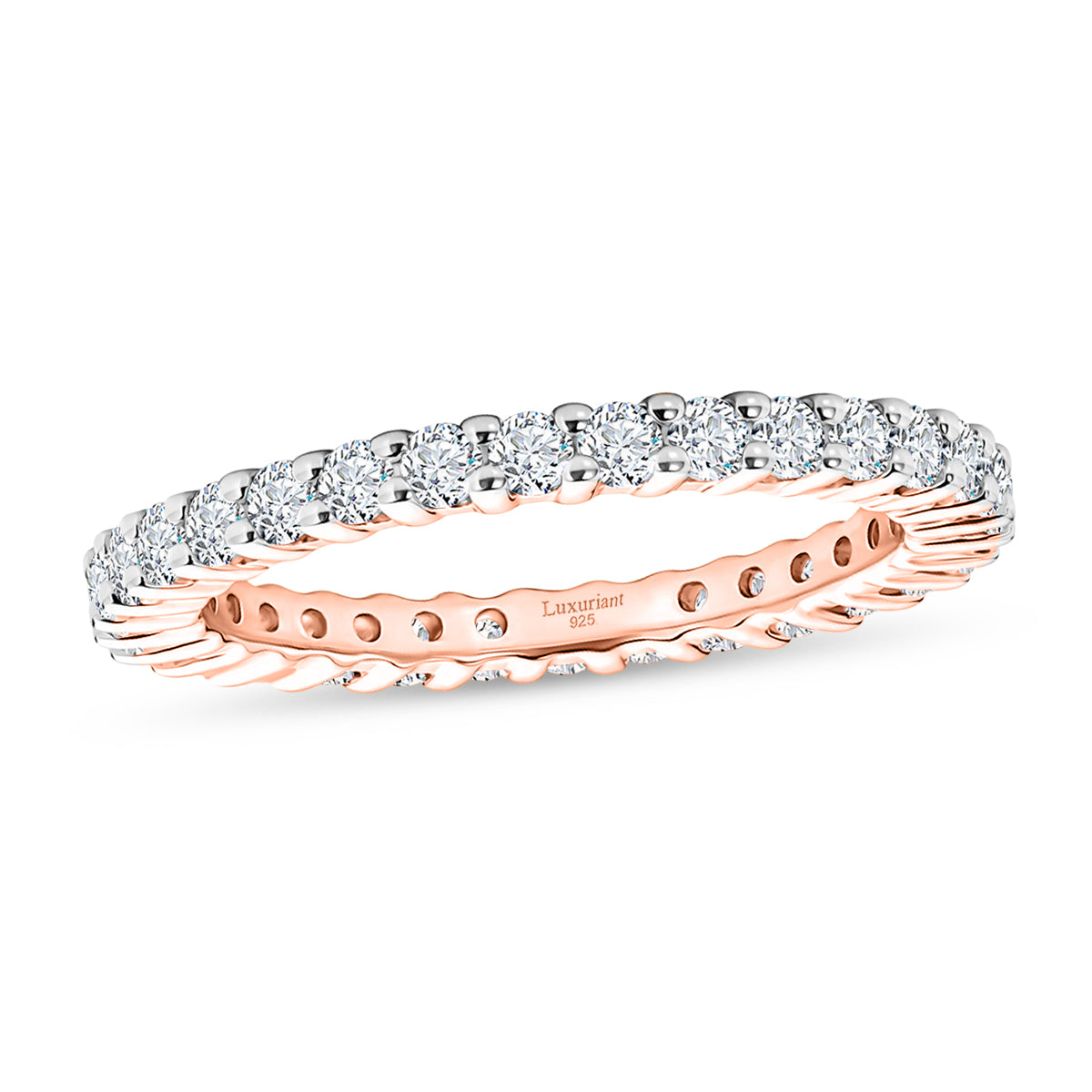 LUXURIANT DIAMOND - Lab Grown Diamant SI-GH Ring 925 Silber 750 Roségold vermeil (Größe 20.00) ca. 0,99 ct