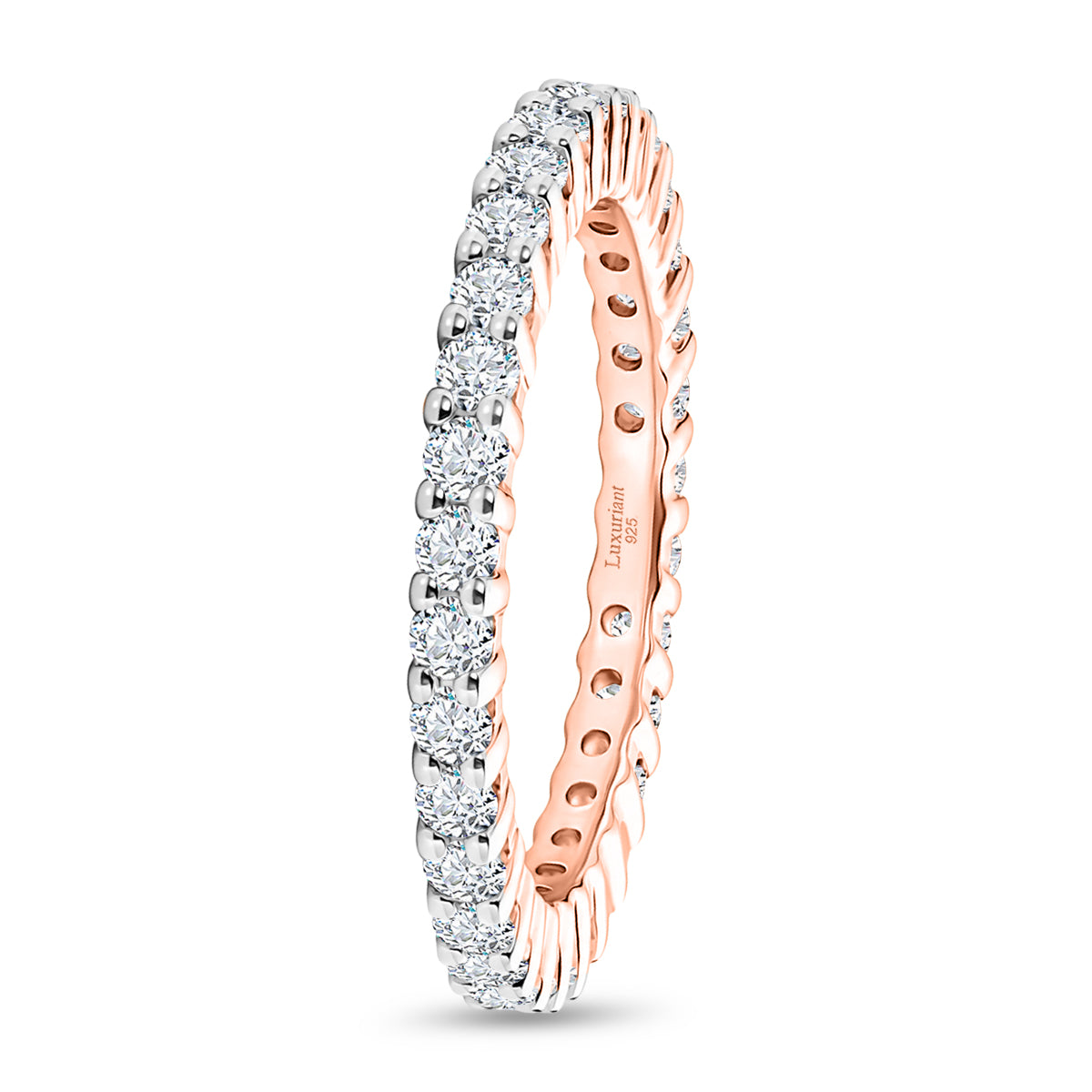 LUXURIANT DIAMOND - Lab Grown Diamant SI-GH Ring 925 Silber 750 Roségold vermeil (Größe 20.00) ca. 0,99 ct