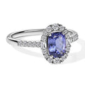 D'Joy AA Tansanit, Moissanit Ring 925 Silber Rhodiniert (Größe 20.00) ca. 1,90 ct