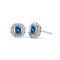 D'Joy AA Blauer Zirkon, Moissanit Ohrringe 925 Silber Rhodiniert ca. 2,21 ct.