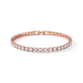 Weißes Zirkonia 19cm Armband, Messing rosévergoldet