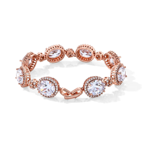 Zirkonia Armband, 19cm, Messing vergoldet