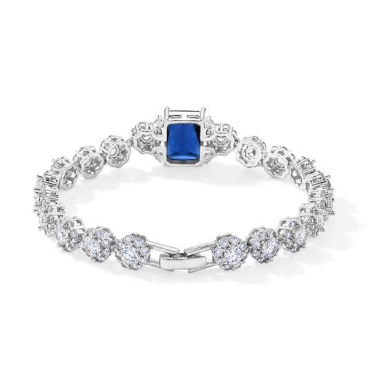 Grünes und weißes Zirkonia 19cm Armband, Messing vergoldet