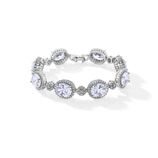 Zirkonia Armband, 19cm, Messing vergoldet