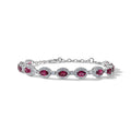 D'Joy AA Farbwechsel Granat, Moissanit AGI zertifiziert Armband ca. 16.5 cm 925 Silber Rhodiniert ca. 9,60 ct.