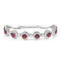 D'Joy AA Farbwechsel Granat, Moissanit AGI zertifiziert Armband ca. 16.5 cm 925 Silber Rhodiniert ca. 10,18 ct.