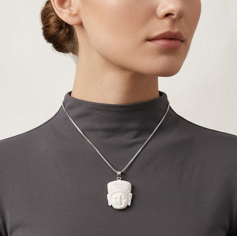 Ox Bone Anhänger 925 Silber ca. 21.91 ct
