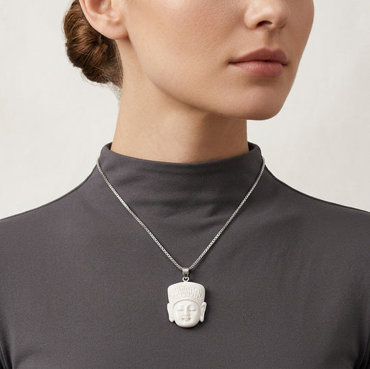 Ox Bone Anhänger 925 Silber ca. 21.91 ct