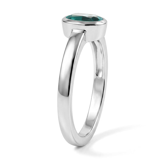D'Joy AA Labor Paraiba Yag Solitär Ring, 925 Silber rhodiniert - 1,42 ct.