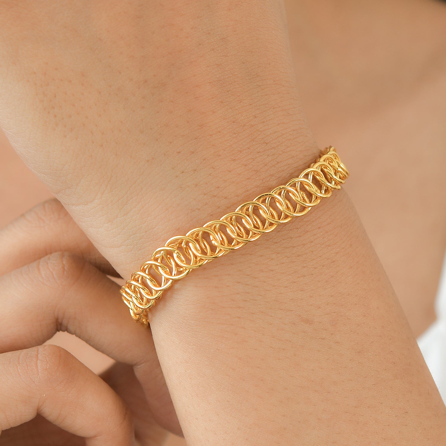 EVER TRUE Bronzella Kollektion-Reine Bronze 750 Vergoldet geflochtenes Armband ca. 16.5 cm ca. 11,00g