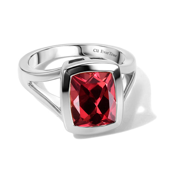 EVER TRUE Lab Grown Padparadscha-Saphir Ring 950 Kupfer (Größe 18.00) ca. 4,47 ct