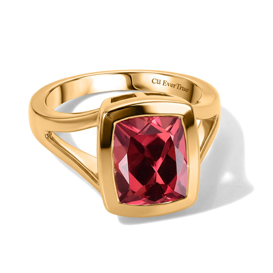 EVER TRUE Lab Grown Padparadscha-Saphir Ring 950 Kupfer (Größe 18.00) ca. 4,47 ct
