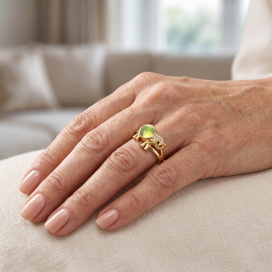 EVER TRUE AA Peridot, Schwarzer Spinell Ring 950 Kupfer (Größe 20.00) ca. 1,07 ct