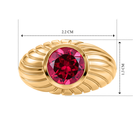 EVER TRUE AAA Lab Grown Rubin Ring 950 Kupfer (Größe 21.00) ca. 2,81 ct