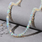 AAA Natürlicher, äthiopischer Welo Opal Halskette ca. 45 cm 925 Silber Rhodiniert (10-15 Werktage Lieferzeit) ca. 65,00 ct.