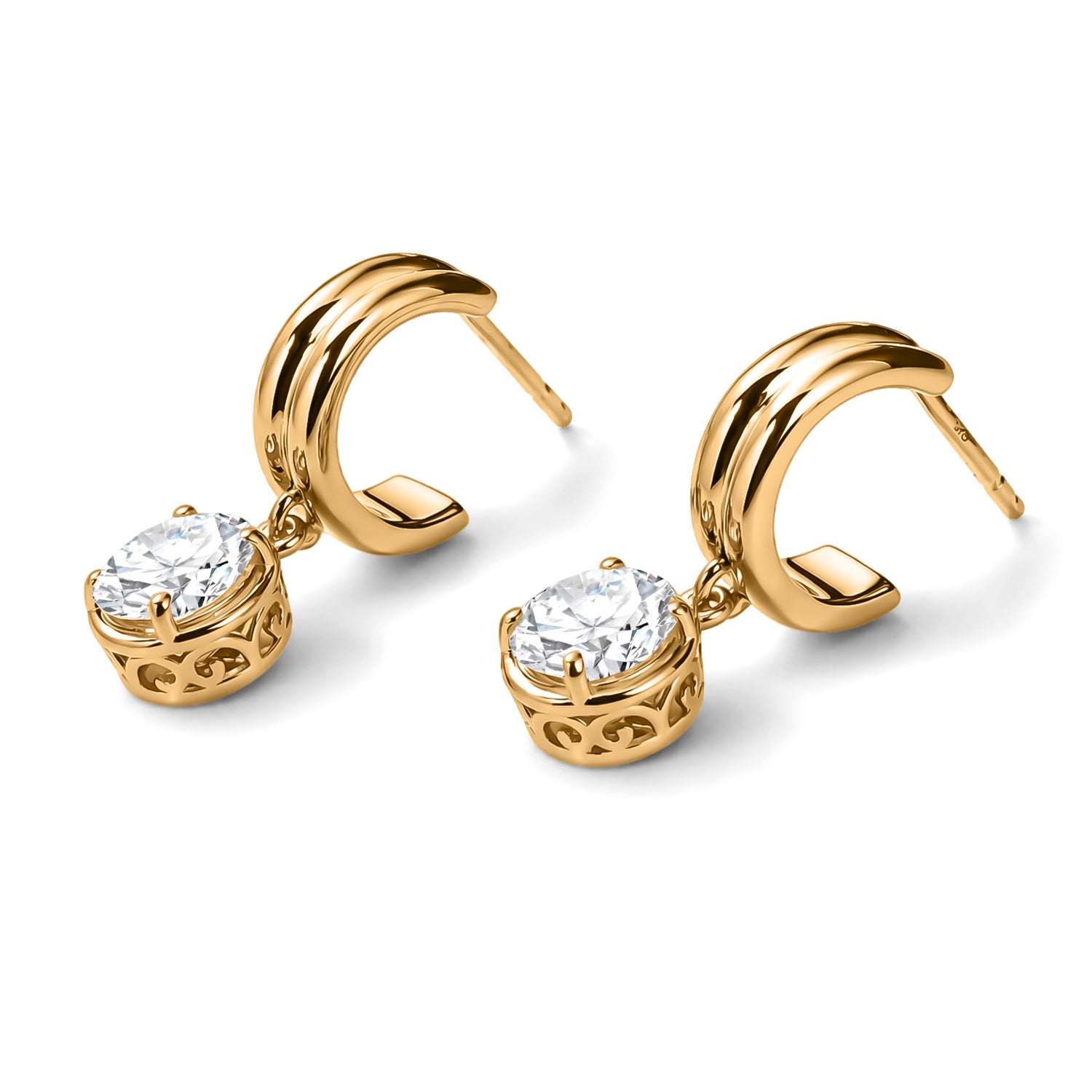 EVER TRUE Moissanit Ohrringe 950 Kupfer ca. 2.39 ct