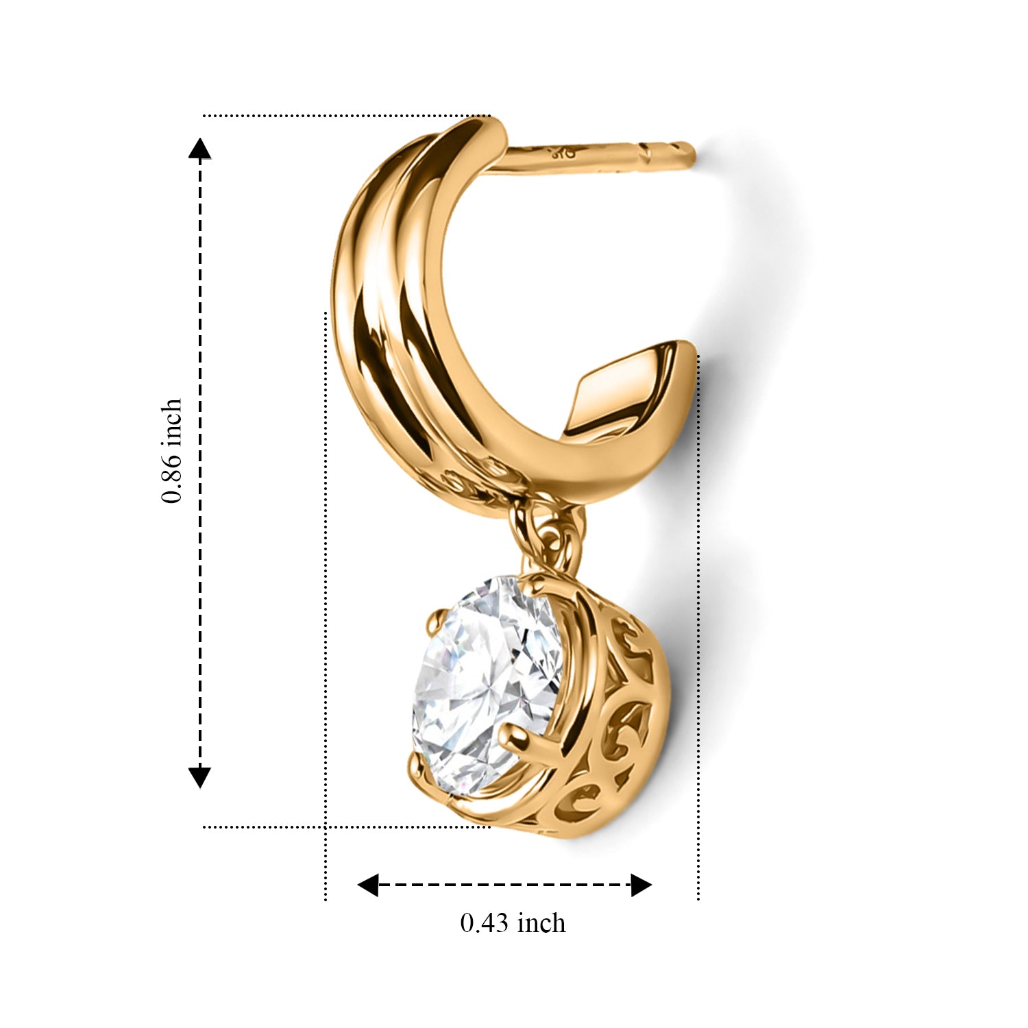 EVER TRUE Moissanit Ohrringe 950 Kupfer ca. 2.39 ct