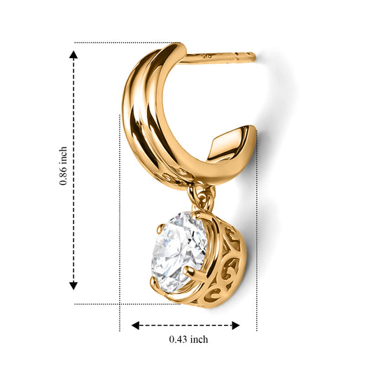 EVER TRUE Moissanit Ohrringe 950 Kupfer ca. 2.39 ct