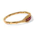 EVER TRUE AAA Lab Grown Rubin, Mosambik Granat Armreif ca. 19 cm 950 Kupfer ca. 5,71 ct.