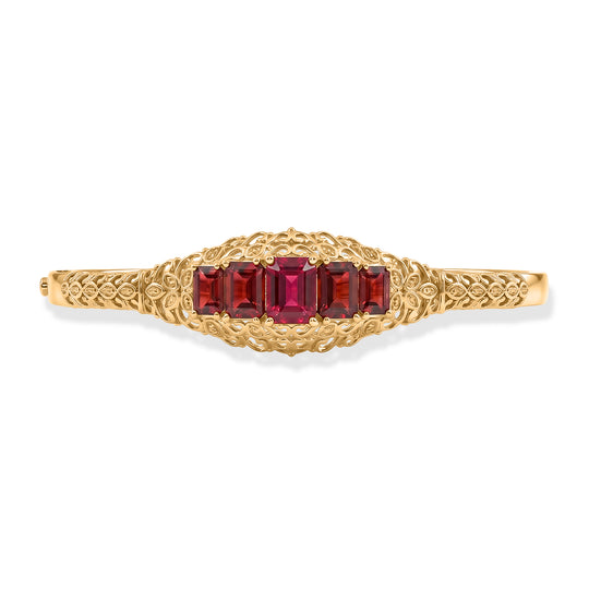 EVER TRUE AAA Lab Grown Rubin, Mosambik Granat Armreif ca. 19 cm 950 Kupfer ca. 5,71 ct.