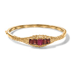 EVER TRUE AAA Lab Grown Rubin, Mosambik Granat Armreif ca. 19 cm 950 Kupfer ca. 5,71 ct.