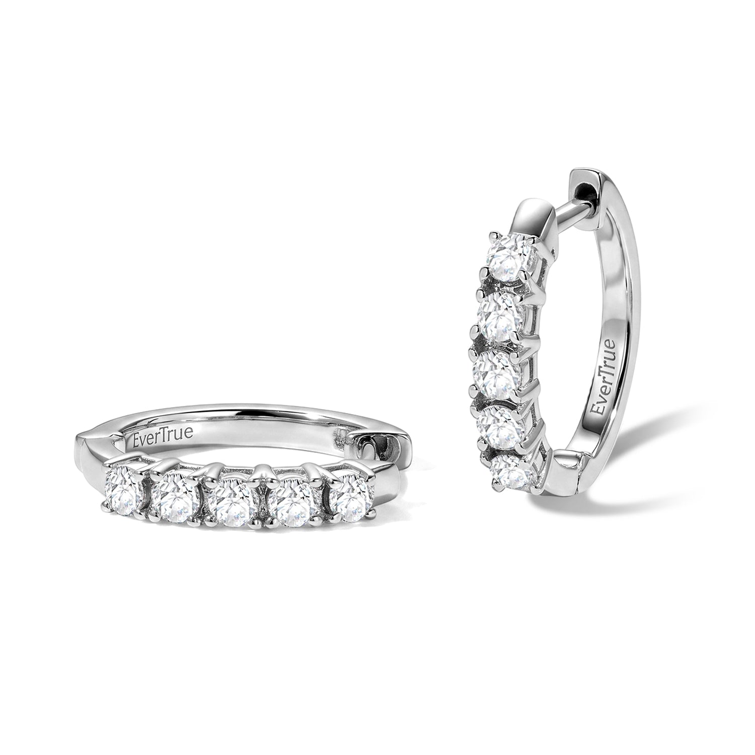 EVER TRUE Weißer Diamant Ohrringe Nickelfreies Messing ca. 0,05 ct.