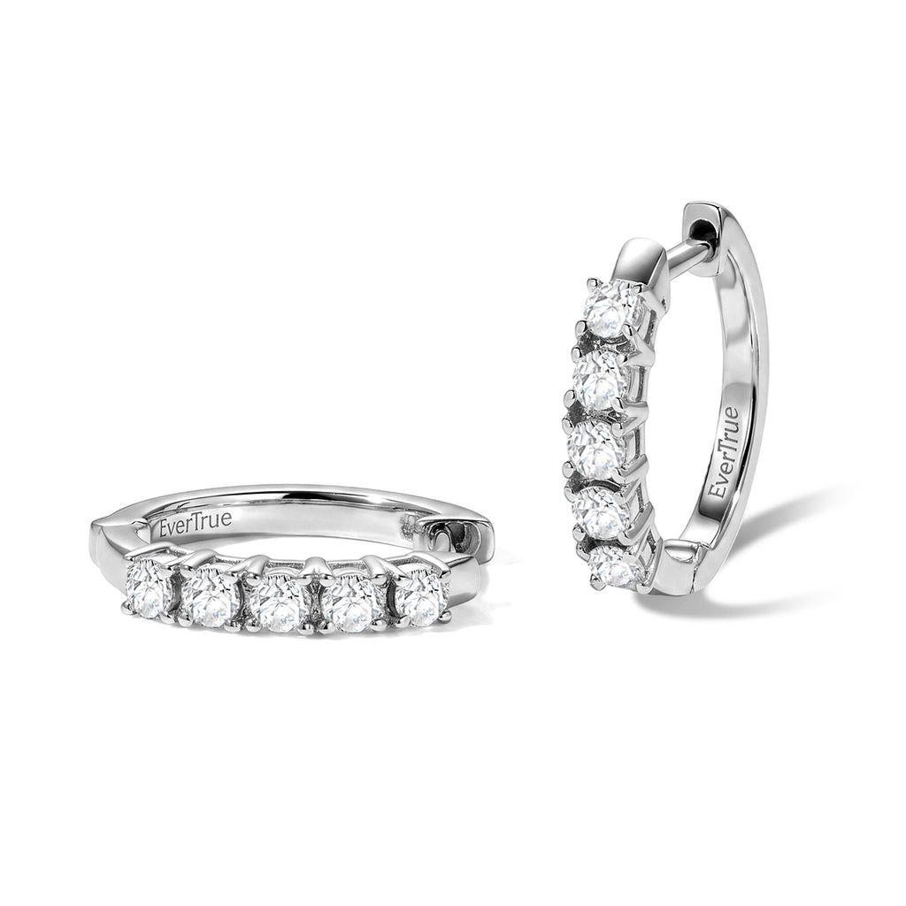 EVER TRUE Weißer Diamant Ohrringe Nickelfreies Messing ca. 0,05 ct.