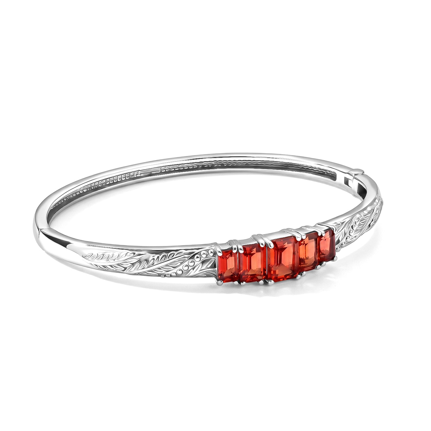 EVER TRUE Lab Grown Padparadscha-Saphir Armreif ca. 19 cm 316L Edelstahl ca. 6,84 ct.