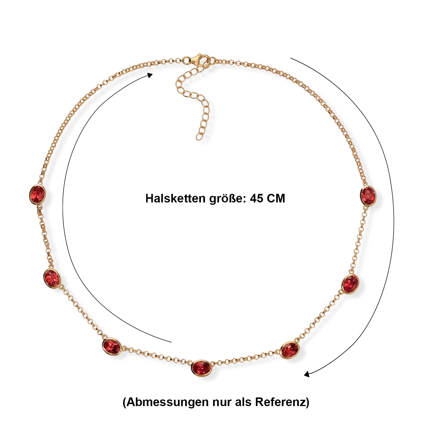 D'Joy Lab Grown Padparadscha-Saphir Halskette ca. 45 cm 925 Silber 750 Gelbgold vermeil ca. 12,56 ct.
