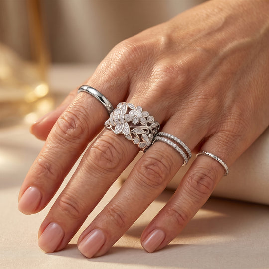 EVER TRUE Weißer Diamant Ring Nickelfreies Messing (Größe 21.00)