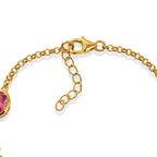 D'Joy AA Lab Grown Padparadscha-Saphir Armband ca. 19 cm 925 Silber 750 Gelbgold vermeil ca. 8,97 ct.