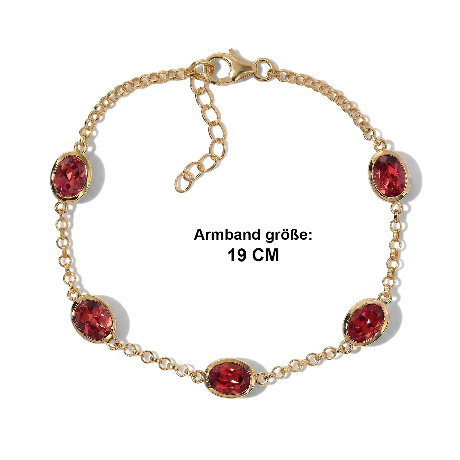 D'Joy AA Lab Grown Padparadscha-Saphir Armband ca. 19 cm 925 Silber 750 Gelbgold vermeil ca. 8,97 ct.