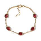 D'Joy AA Lab Grown Padparadscha-Saphir Armband ca. 19 cm 925 Silber 750 Gelbgold vermeil ca. 8,97 ct.