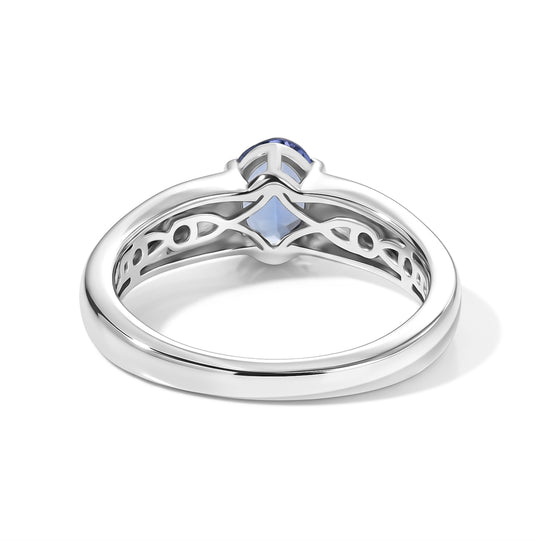 D'Joy AA Tansanit, Weißer Zirkon Ring 925 Silber Rhodiniert (Größe 17.00) ca. 1,06 ct