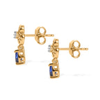 D'Joy AA Tansanit, Weißer Diamant Ohrringe 925 Silber 750 Gelbgold vermeil ca. 0,49 ct.